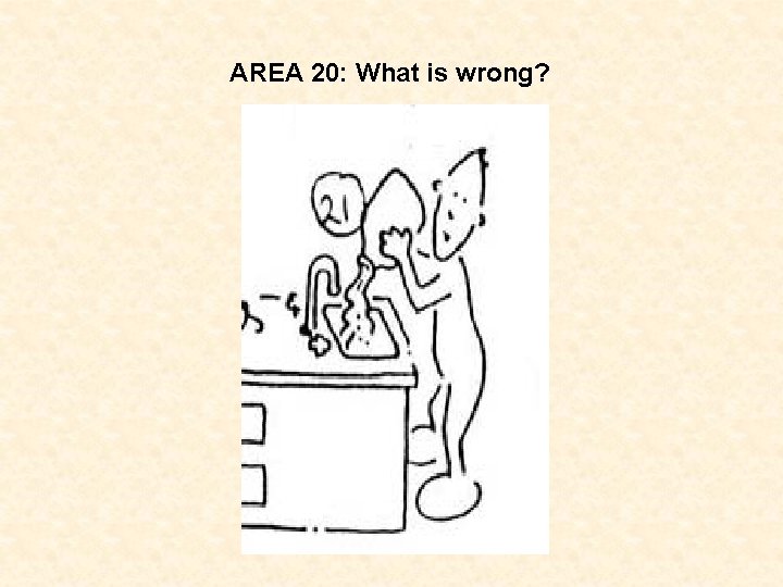 AREA 20: What is wrong? 