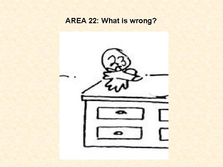 AREA 22: What is wrong? 