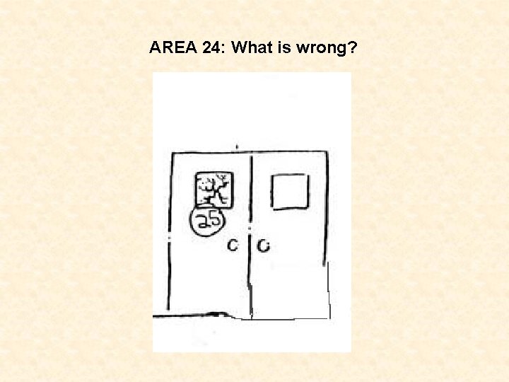AREA 24: What is wrong? 