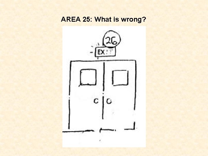 AREA 25: What is wrong? 