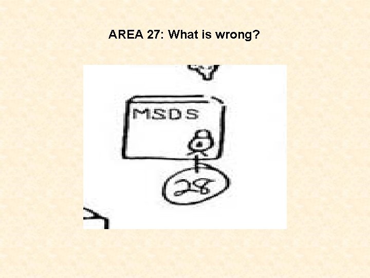 AREA 27: What is wrong? 