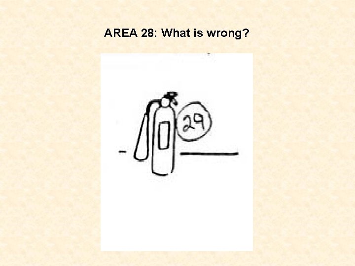 AREA 28: What is wrong? 
