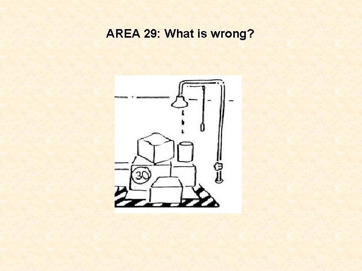 AREA 29: What is wrong? 