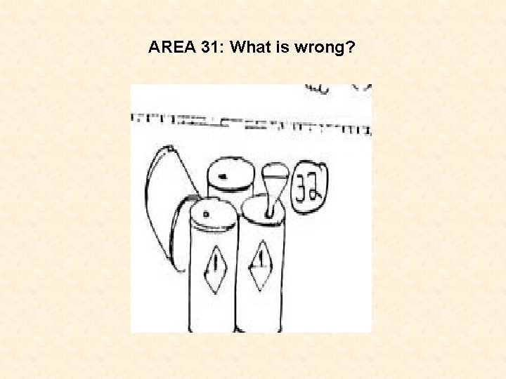 AREA 31: What is wrong? 