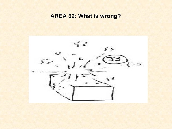 AREA 32: What is wrong? 