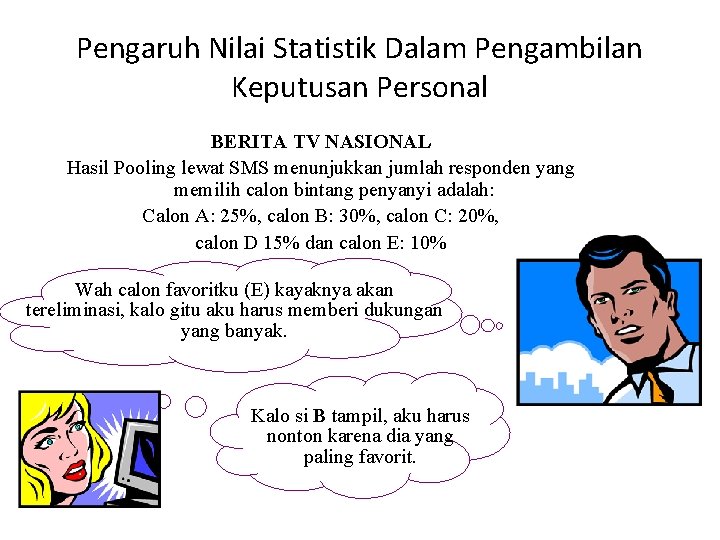 Pengaruh Nilai Statistik Dalam Pengambilan Keputusan Personal BERITA TV NASIONAL Hasil Pooling lewat SMS