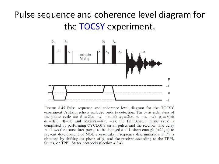 Pulse sequence and coherence level diagram for the TOCSY experiment. 