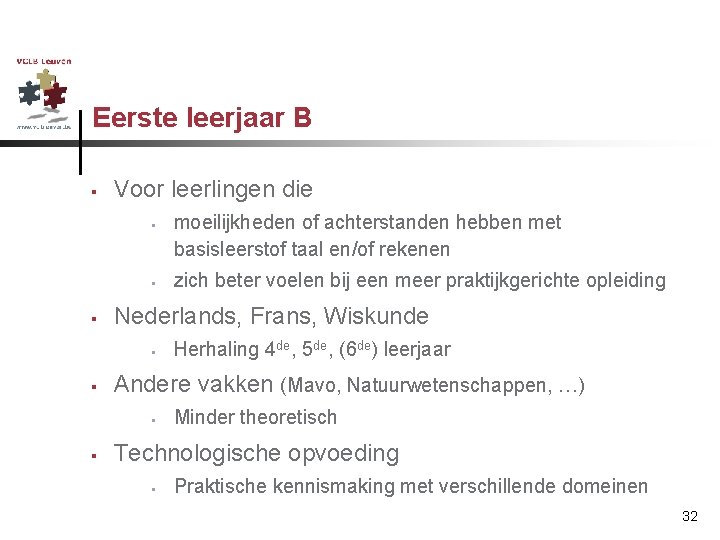 Eerste leerjaar B § Voor leerlingen die § § § Herhaling 4 de, 5