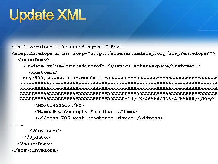 Update XML <? xml version="1. 0" encoding="utf-8"? > <soap: Envelope xmlns: soap="http: //schemas. xmlsoap.