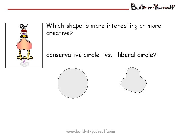 Which shape is more interesting or more creative? conservative circle vs. liberal circle? www.