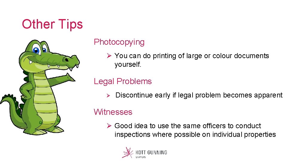 Other Tips Photocopying Ø You can do printing of large or colour documents yourself.