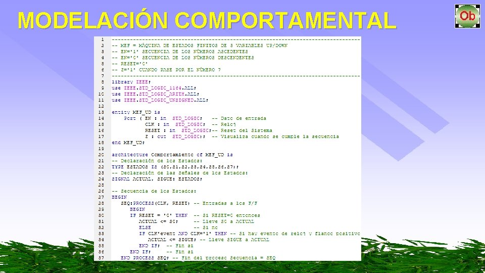 MODELACIÓN COMPORTAMENTAL 