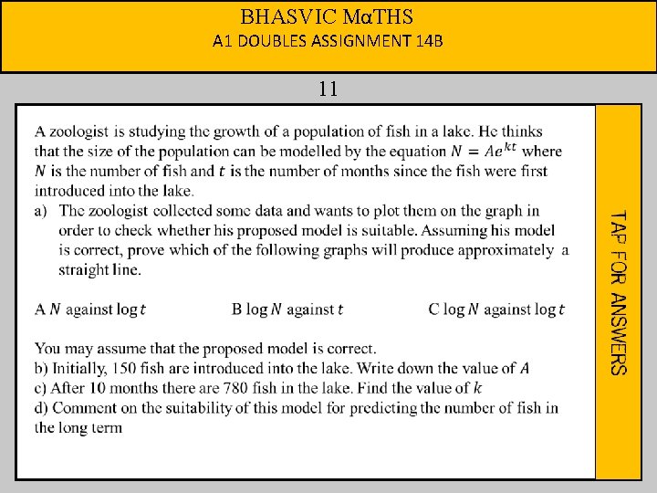 BHASVIC MαTHS A 1 DOUBLES ASSIGNMENT 14 B 11 