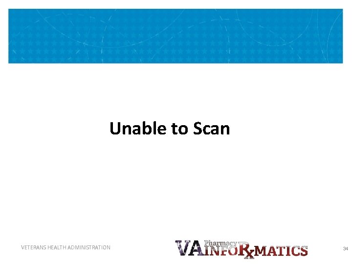 Unable to Scan VETERANS HEALTH ADMINISTRATION 34 