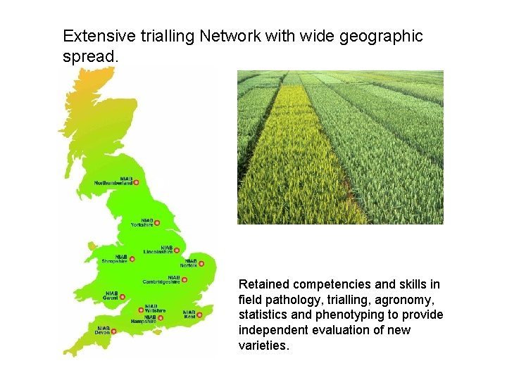 Extensive trialling Network with wide geographic spread. Retained competencies and skills in field pathology,