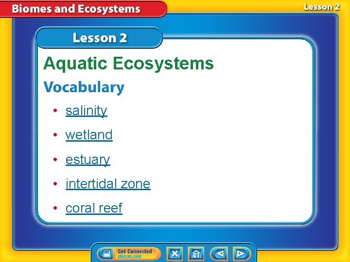 Aquatic Ecosystems • salinity • wetland • estuary • intertidal zone • coral reef