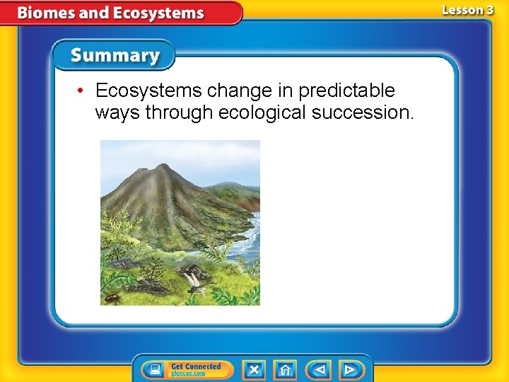  • Ecosystems change in predictable ways through ecological succession. 