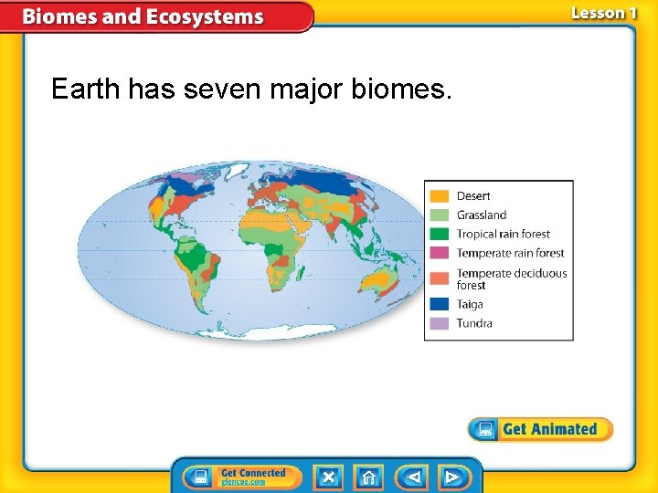 Earth has seven major biomes. 