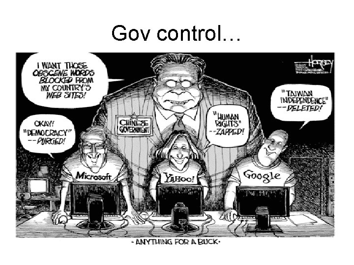 Gov control… 