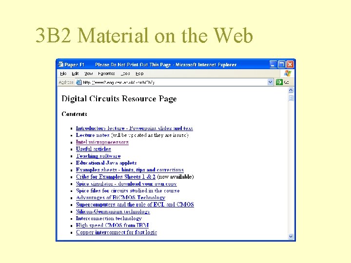 3 B 2 Material on the Web 