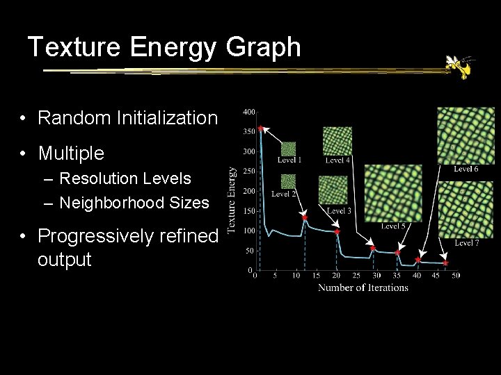 Texture Energy Graph • Random Initialization • Multiple – Resolution Levels – Neighborhood Sizes