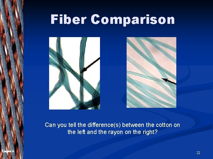 Fiber Comparison Can you tell the difference(s) between the cotton on the left and
