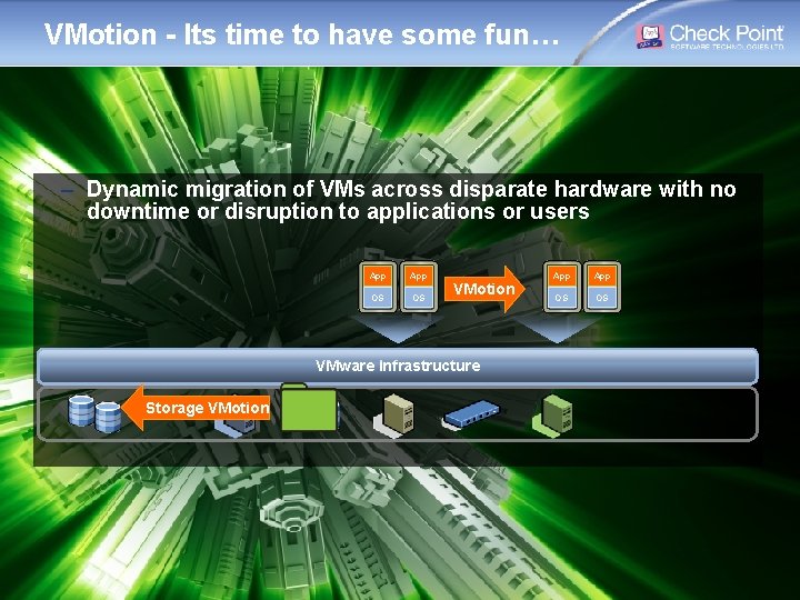 VMotion - Its time to have some fun… – Dynamic migration of VMs across