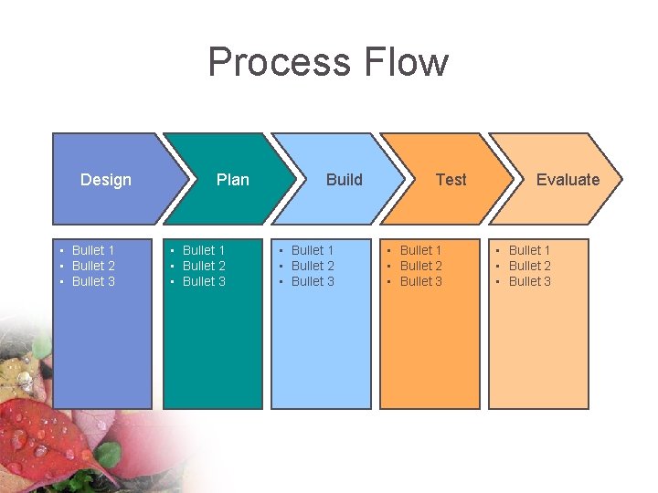 Process Flow Design • Bullet 1 • Bullet 2 • Bullet 3 Plan •