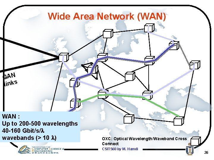 Wide Area Network (WAN) GAN links WAN : Up to 200 -500 wavelengths 40