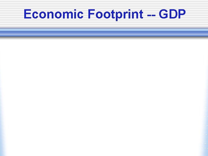 Economic Footprint -- GDP 