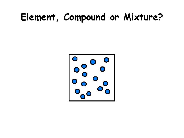 Element, Compound or Mixture? 