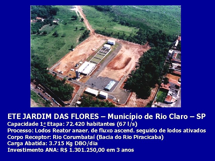 ETE JARDIM DAS FLORES – Município de Rio Claro – SP Capacidade 1 a