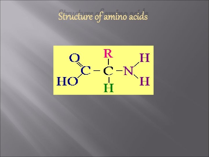Structure of amino acids 