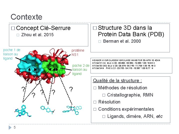 Contexte � Structure 3 D dans la � Concept Clé-Serrure � Zhou et al.