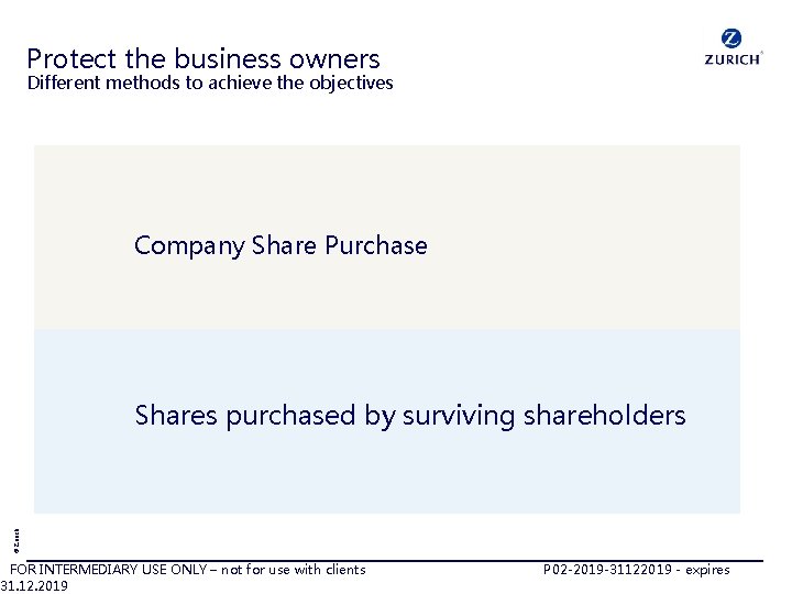 Protect the business owners Different methods to achieve the objectives Company Share Purchase ©