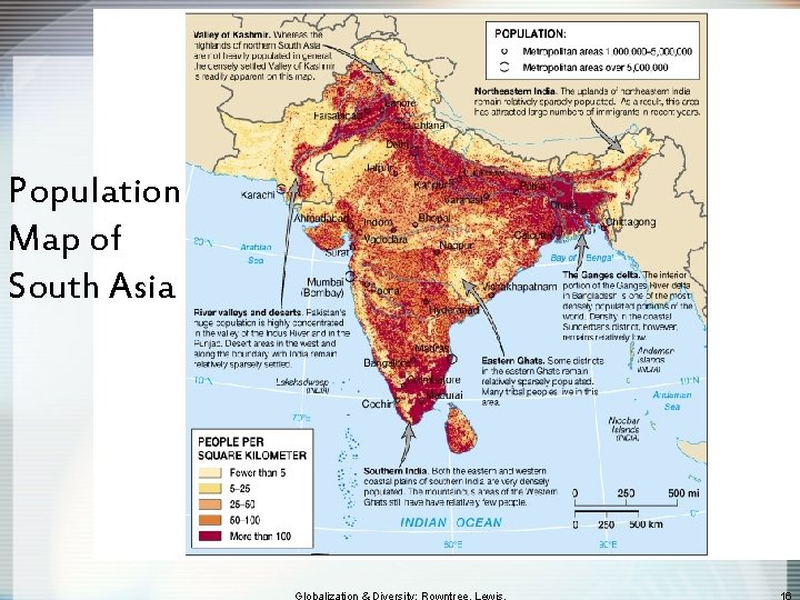 Population Map of South Asia 