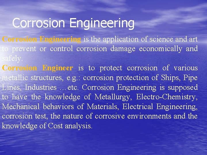 Corrosion Science Materials Engineering Dr Lubna Ghalib Corrosion