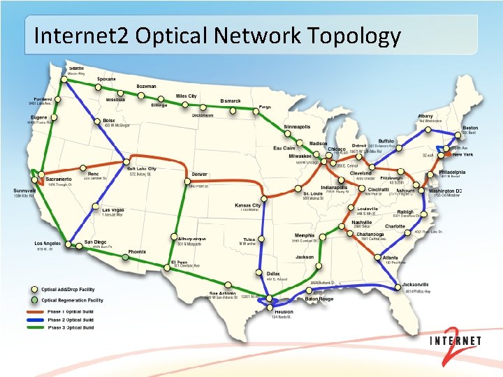 Internet 2 Optical Network Topology 