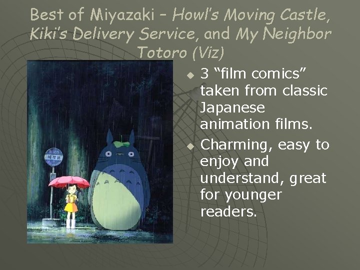 Best of Miyazaki – Howl’s Moving Castle, Kiki’s Delivery Service, and My Neighbor Totoro