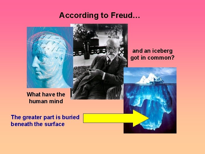 According to Freud… and an iceberg got in common? What have the human mind