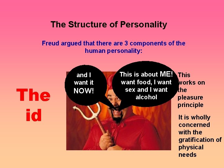 The Structure of Personality Freud argued that there are 3 components of the human