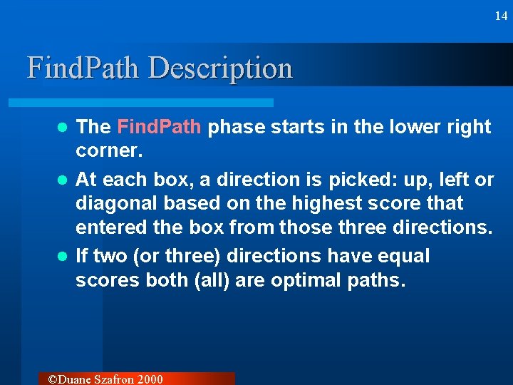 14 Find. Path Description The Find. Path phase starts in the lower right corner.