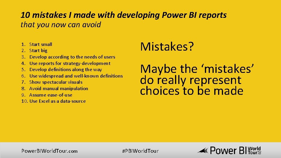 10 mistakes I made with developing Power BI reports that you now can avoid