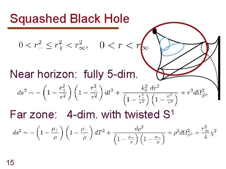 Squashed Black Hole Near horizon: fully 5 -dim. Far zone: 4 -dim. with twisted