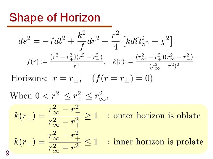 Shape of Horizon 9 
