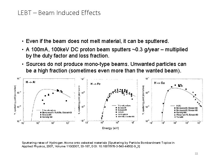 LEBT – Beam Induced Effects • Even if the beam does not melt material,