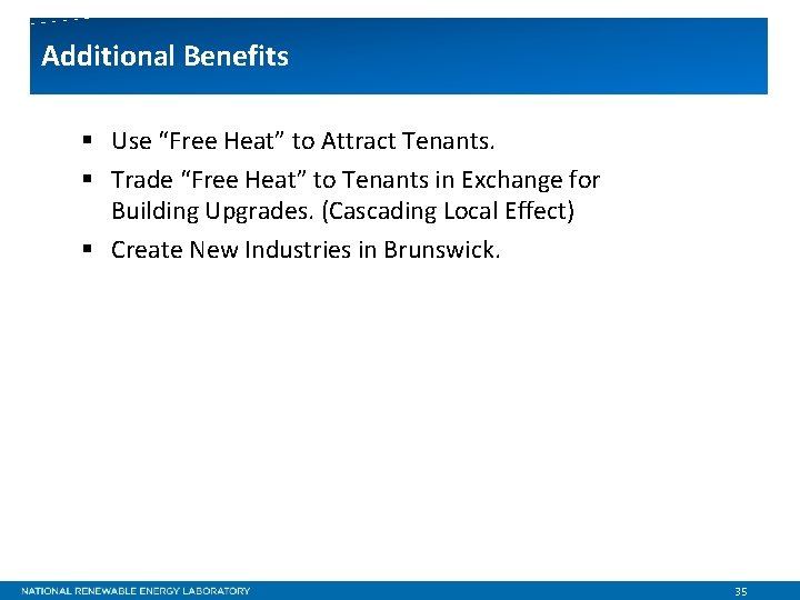 Additional Benefits § Use “Free Heat” to Attract Tenants. § Trade “Free Heat” to