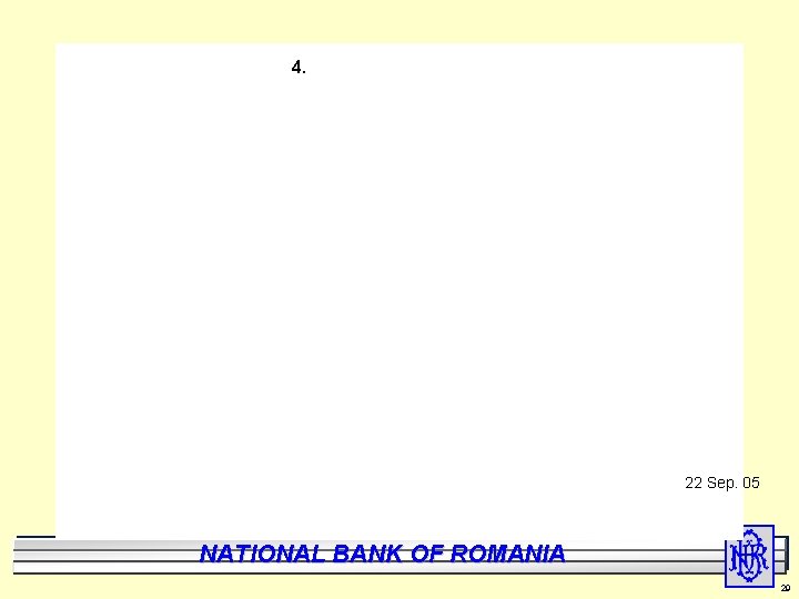 4. 22 Sep. 05 National Bank of Romania BANK NATIONAL OF ROMANIA 29 