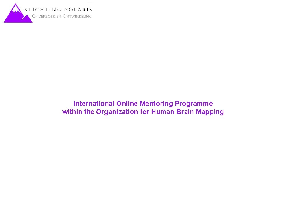 International Online Mentoring Programme within the Organization for Human Brain Mapping 
