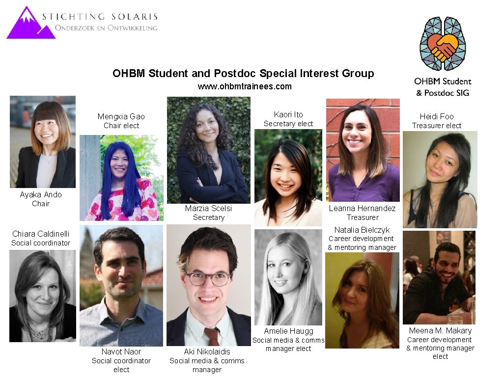 OHBM Student and Postdoc Special Interest Group www. ohbmtrainees. com Kaori Ito Mengxia Gao